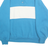 CHEETAH Womens Blue & White Collared S Sweatshirt Polyester Blend Pullover