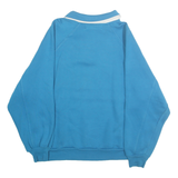 CHEETAH Womens Blue & White Collared S Sweatshirt Polyester Blend Pullover