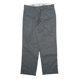 DICKIES Mens Cotton Blend Grey Regular Fit Straight Leg Trousers W34 L29