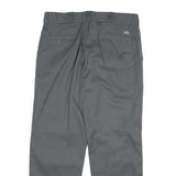 DICKIES Mens Cotton Blend Grey Regular Fit Straight Leg Trousers W34 L29