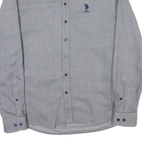 U.S. POLO ASSN Mens Blue Button-Down Shirt M Cotton Blend Classic Fit Casual