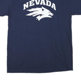 GILDAN Mens Navy Blue Nevada Graphic T-Shirt L Short Sleeve Crew Neck America