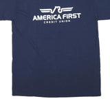 GILDAN Mens Navy Blue Nevada Graphic T-Shirt L Short Sleeve Crew Neck America