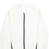 ZARA Mens White Bomber Jacket S Polyamide Blend Plain Zip Fastening Casual