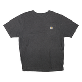 CARHARTT Mens Grey L Pocket T-Shirt Short Sleeve Crew Neck Cotton Blend Casual