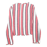 ZARA Womens Red & White Striped Zip Jacket S Woven Long Sleeve Casual