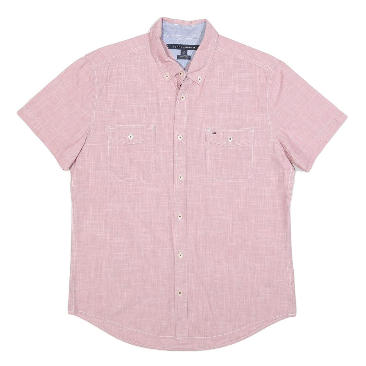 mens pink dress shirt short sleeve Covona Men's Short Sleeve Solid PINK Color Dress Shirt size Small