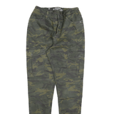 CLOCKHOUSE Womens Cotton Blend Green Camouflage Slim Skinny Trousers W26 L30