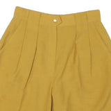 YOUR SHOW Womens Shorts Yellow Wool Blend M W28 Classic Fit Casual
