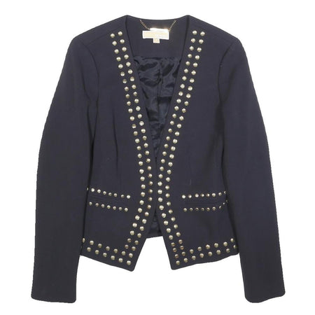 MICHAEL KORS Womens Black Studded Jacket XS Polyester Blend Tailored Stylish
