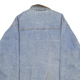 BANDANA Mens Blue Denim Jacket L Cotton Workwear Zip Button Pocket Casual