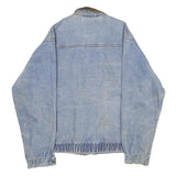 BANDANA Mens Blue Denim Jacket L Cotton Workwear Zip Button Pocket Casual
