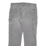 DICKIES Mens Regular Grey Cotton Blend Regular Fit Trousers W36 L31 Workwear