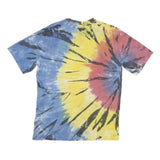 KANI Mens Blue & Red & Yellow Tie Dye T-Shirt S Short Sleeve Crew Neck Cotton