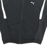 PUMA Womens Black & White Casual Jacket UK 10 Cotton Blend Plain Zip Athletic