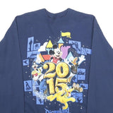 WALT DISNEY Mens Navy Blue Disneyland Resort Crew Neck S 2015 Graphic Sweatshirt