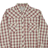 WRANGLER Mens Beige & Maroon Check Shirt XL Classic Western Style Long Sleeve