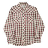 WRANGLER Mens Beige & Maroon Check Shirt XL Classic Western Style Long Sleeve