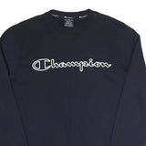 CHAMPION Mens Black Cotton Blend Crew Neck Sweatshirt S Branded Casual