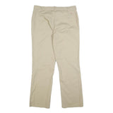 DICKIES Womens Regular Beige Cotton Blend Trousers W34 L31 Classic Straight Zip