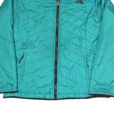 THE NORTH FACE Womens Blue & Black Outdoor Jacket L Polyester Blend Woven Plain