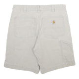 CARHARTT Mens Shorts White Relaxed Fit L W34 Cotton Blend Casual Workwear