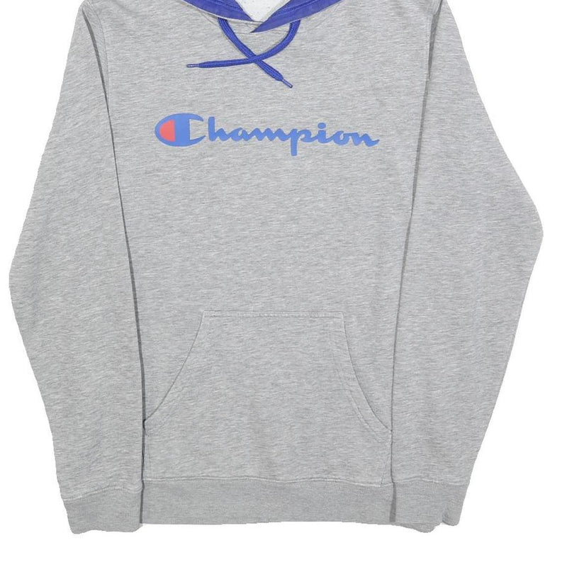 CHAMPION Mens Grey & Purple Pullover Hoodie S Cotton Blend Casual