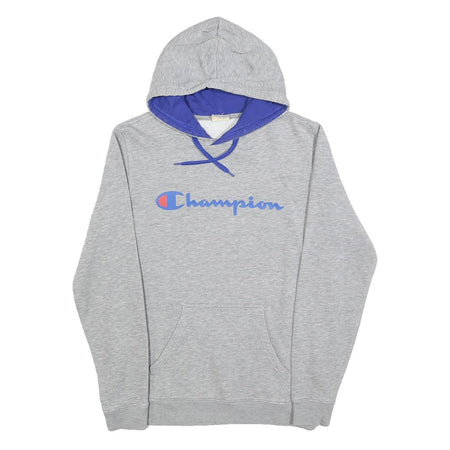 CHAMPION Mens Grey & Purple Pullover Hoodie S Cotton Blend Casual