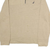 NAUTICA Mens Beige Half Zip Sweatshirt L Cotton Pullover Casual