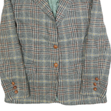 JOHN MEYER Womens Grey & Brown Checked Wool Button Jacket S Woven Classic