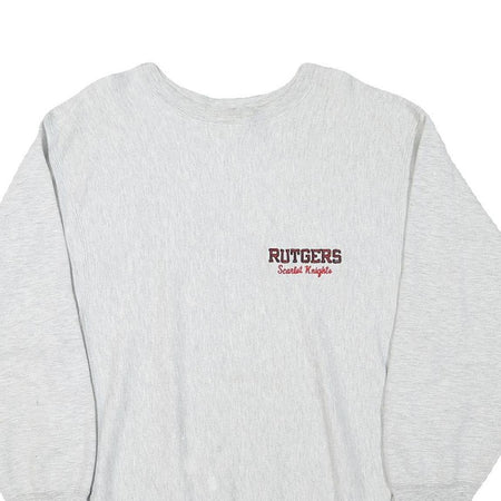 CHAMPION Mens Grey Rutgers Scarlet Knights Crew Neck XL Cotton Blend Sweatshirt