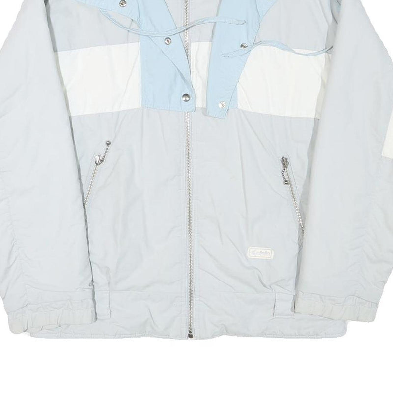 ALPIN Womens Light Blue & White Jacket M Polyester Blend Zip Casual Outerwear