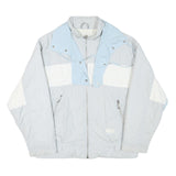 ALPIN Womens Light Blue & White Jacket M Polyester Blend Zip Casual Outerwear