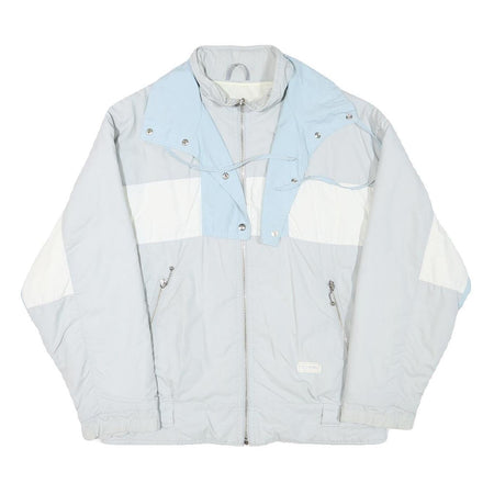 ALPIN Womens Light Blue & White Jacket M Polyester Blend Zip Casual Outerwear