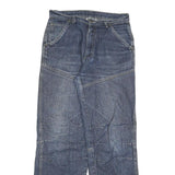 IDENTIC Mens Jeans Blue Regular Straight Denim Medium W30 L33 Cotton Blend Zip