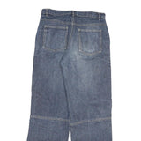 IDENTIC Mens Jeans Blue Regular Straight Denim Medium W30 L33 Cotton Blend Zip