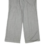 ESCADA Womens Cotton Blend Grey Pinstripe Regular Straight Trousers W34 L33