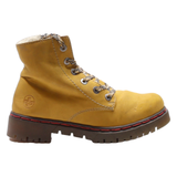 RIEKER Lace-Up Boots Yellow Suede Womens UK 5