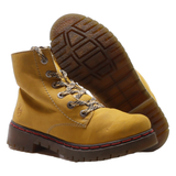 RIEKER Lace-Up Boots Yellow Suede Womens UK 5