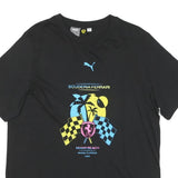 PUMA Mens Black Scuderia Ferrari Graphic T-Shirt L Short Sleeve Crew Neck