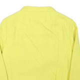 Womens Yellow Wool Blend Button Jacket XS Plain Classic Fit Bow Detail