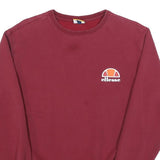 ELLESSE Mens Maroon Crew Neck Sweatshirt S Cotton Blend Pullover Casual