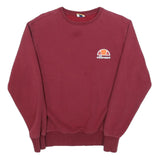 ELLESSE Mens Maroon Crew Neck Sweatshirt S Cotton Blend Pullover Casual