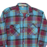 ANCHOR BLUE Mens Blue & Maroon Checked Cotton Shirt XL Long Sleeve Casual