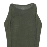 REPLY Womens Green Plain Pullover Round Neck Basic Knit S Lightweight Jumper