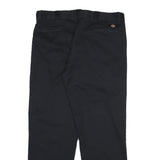 DICKIES Mens Black Regular Fit Straight Leg Trousers Cotton Blend W38 L31 Zip