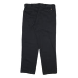 DICKIES Mens Black Regular Fit Straight Leg Trousers Cotton Blend W38 L31 Zip