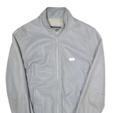 ANTHONY MORATO Mens Grey Leather Jacket S Leather Bomber Zip Closure