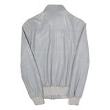 ANTHONY MORATO Mens Grey Leather Jacket S Leather Bomber Zip Closure
