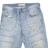 ANGELO LITRICO Mens Shorts Blue Casual M W34 Long Length Patchwork